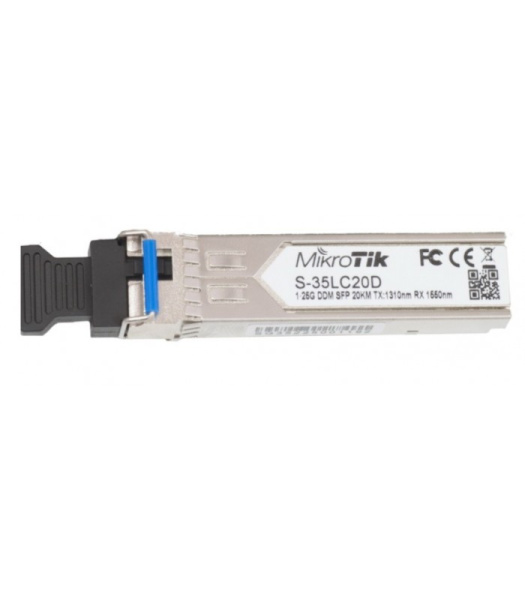 Модуль оптич. WDM SFP Mikrotik (S-35LC20D) TX1310nm/RX1550nm (синий) 1.25G DDM SFP 20км. Simplex LC купить по самой низкой цене