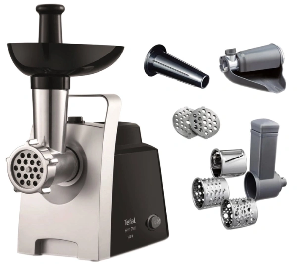 Мясорубка TEFAL NE109838 7w1 (1.7кг/мин,1400Вт, кол-во решет. 2шт, реверс) купить по самой низкой цене