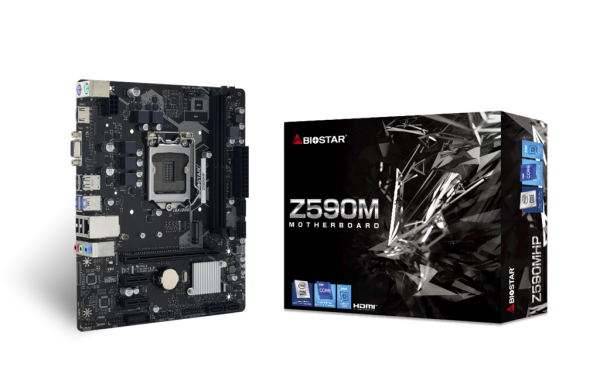 M/B LGA1200: BIOSTAR Z590MHP (2*DDR4 4000МГц, 1*PCIEx16+2*PCIx1, M.2, 1*HDMI/1*D-Sub, RAID, GLan) купить по самой низкой цене