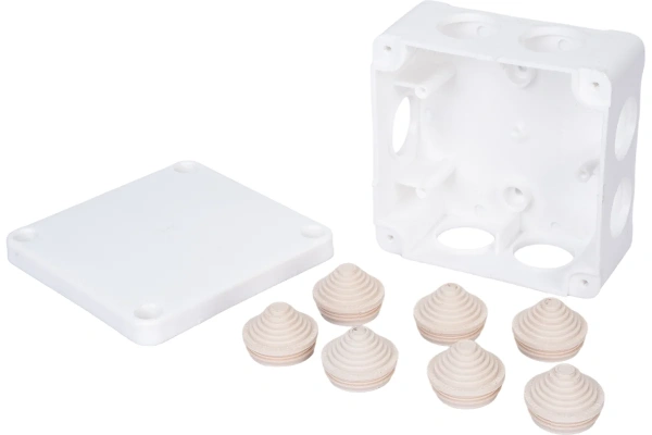 Распределительная коробка КЭМ 7-16-7 (БелТИЗ), внешняя, квадратная 140x140x58, белая купить по самой низкой цене