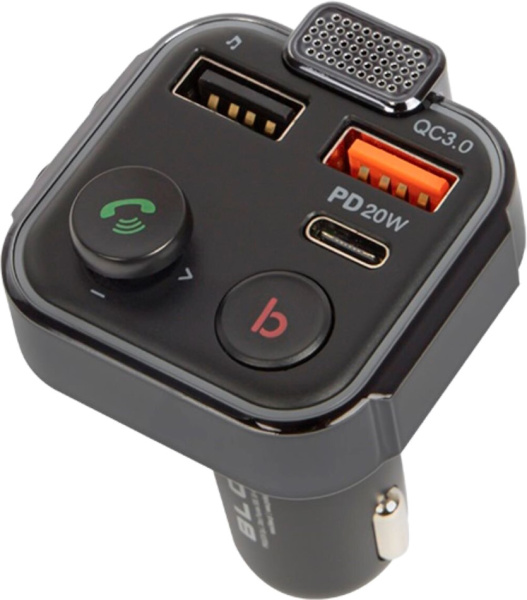 FM-трансмиттер автомобильный BLOW (74-166#) BT5.1, 2*USB-A, 1*USB-C, PD 3.0, QC3.0, 20W, FM,12/24V купить по самой низкой цене