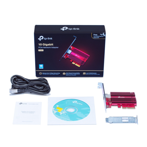 Карта сетевая TP-Link (TX401) PCI Express 3.0 x4, 1p*10GBase?T, RJ45 купить по самой низкой цене