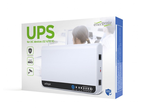 Блок UPS GEMBIRD EG-UPS-DC18 (вход 12V VDC, выход 12V DC/1.5A или 15V DC/1.2A +/- 5%, max 18W) White купить по самой низкой цене