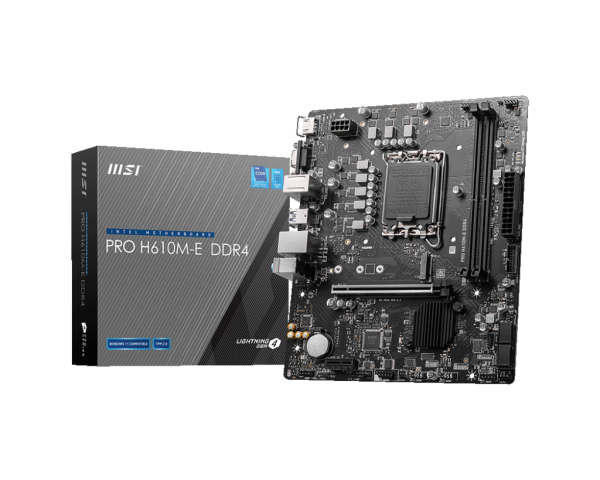 M/B LGA1700: MSI PRO H610M-E DDR4 (2*DDR4 max 3200МГц, 1*PCIEx16+1*PCIEx1, HDMI/D-SUB, M.2, GLan) купить по самой низкой цене