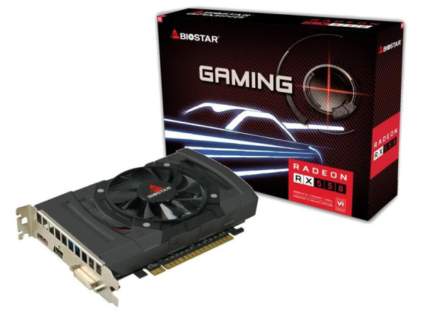 Видеокарта PCI-E 3.0 4Gb GDDR5 BIOSTAR RADEON RX 550 (VA5505RF41) 128b, 1*HDMI/DVI/DP купить по самой низкой цене