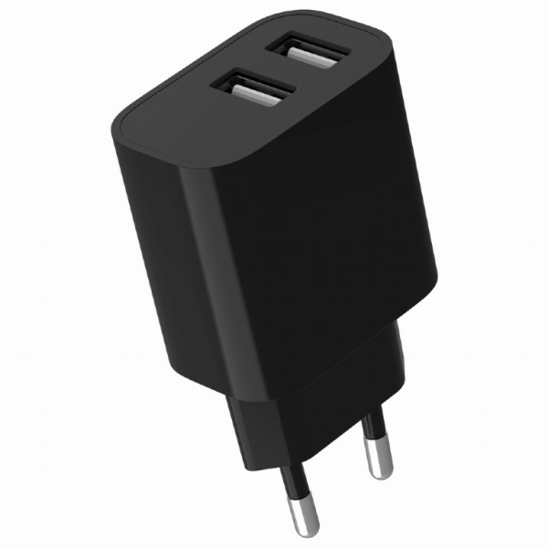 Зарядное устр. GEMBIRD (TA-UC-2A12-01-BK) Black, 2*USB Type-A, max 2.4A /12W купить по самой низкой цене