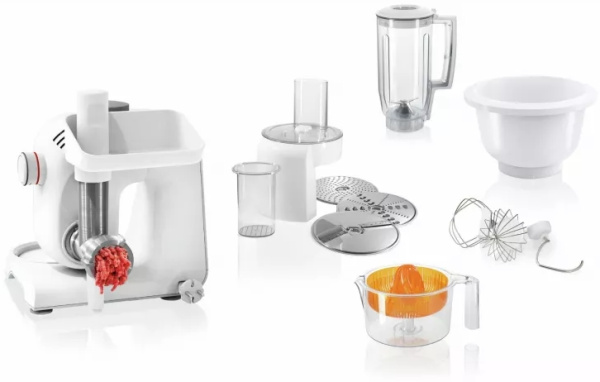 Кухонный комбайн Bosch MUM58258 (1000Вт, цитрус-пресс, блендр, тестомес 3,9л. чаша, терка) купить по самой низкой цене