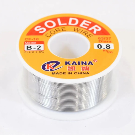 Припой с флюсом SOLDER D 0.8, 100гр, POS 63 катушка с канифолью KAINA купить по самой низкой цене