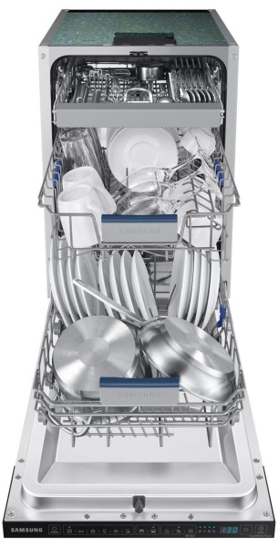 Посудомоечная машина Samsung DW50DG450B00LE узкая (45см), встраиваемаяб 6 программ, 10 комплектов купить по самой низкой цене