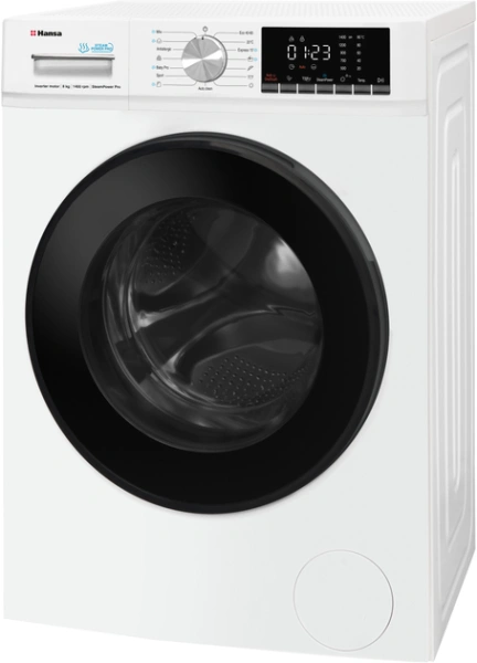 Стиральная машина Hansa WHG814DD1W (8кг, 1400об/м, фронталь.загр) белая купить по самой низкой цене