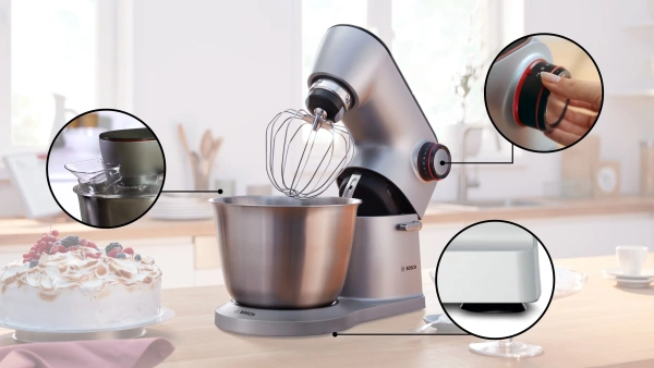 Кухонный комбайн Bosch OptiMUM MUM9B34S27 (1400Вт, 5.5л, 7 скор, корпус - нержавеющая сталь) купить по самой низкой цене