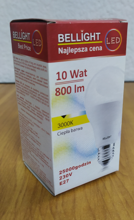 Лампа светодиодная BELLIGHT (Best Price) A60, 230V, 10Вт, 3000K, E27 купить по самой низкой цене
