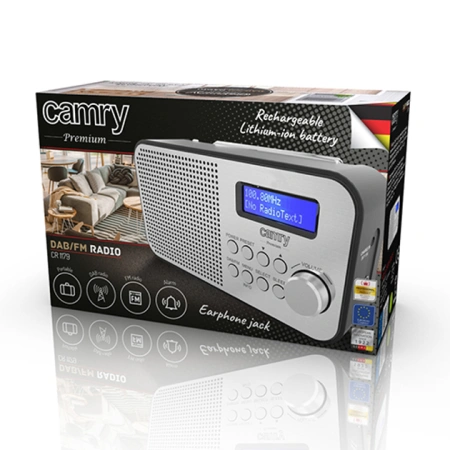 Радиоприемник Camry CR-1179 (FM 87.5-108Mhz/DAB 174-240Mhz, LED дисплей, будильник) купить по самой низкой цене