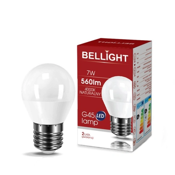 Лампа светодиодная BELLIGHT G45, 230V, 7W, 4000K, E27 купить по самой низкой цене