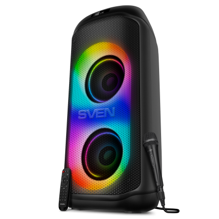 Портативная акустика SVEN PS-1050 (200W(RMS), TWS, BT, USB, mSD, FM, дисп, Д/У, RGB подсветка) купить по самой низкой цене