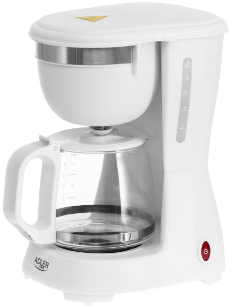 Кофеварка Adler AD 4381w (капельн, 600Вт, 0.6л, Защита от перегрева, кофе-молотый) белая купить по самой низкой цене