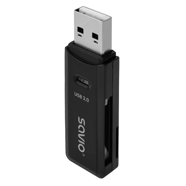 Картридер Savio (AK-63) внешн. USB 2.0 <->  SD, SDHC, SDXC, microSD, microSDHC, microSDXC купить по самой низкой цене