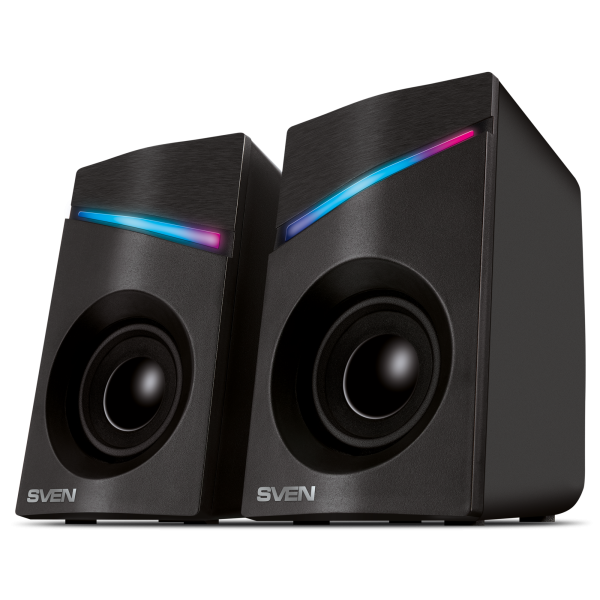 Акустика SVEN 305 2.0 (2x3W, USB/DC 5V питание, RGB-подсветка, 100-20000Hz) Black купить по самой низкой цене