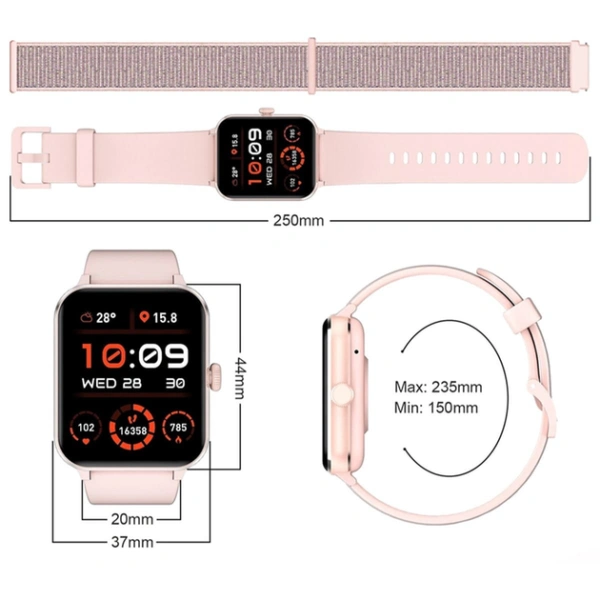 Смарт-часы Blackview R50 Pink (1.85', BT 5.3, iOS/Android, OS Android Wear, Оксиметр) купить по самой низкой цене