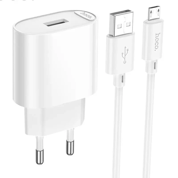Зарядное устр. (СЗУ) Hoco C109A Fighter 10.5W (1USB-A) + кабель USB to MicroUSB (White) купить по самой низкой цене