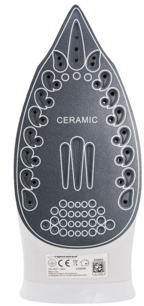 Утюг Esperanza SLIDER (EHI002) 2200Вт, подошва-керамика, вертикаль.отпаривание, белый/синий купить по самой низкой цене