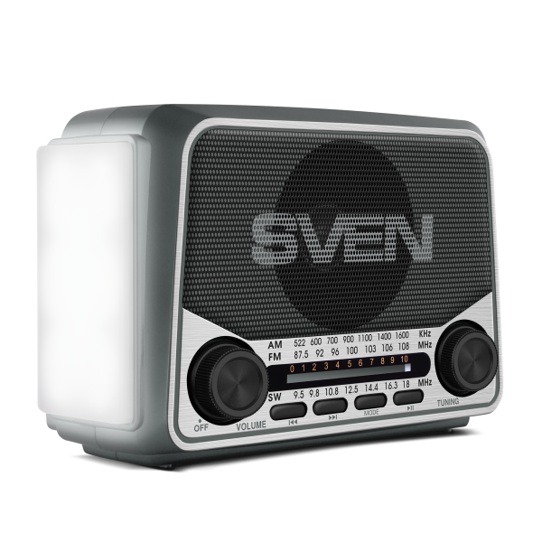 Радиоприемник SVEN SRP-150 GREY (FM/AM/SW, USB/mSD, Bluetooth, 3Вт, 150-20000Гц, аккум 1200mAh/USB-C DC 5V) купить по самой низкой цене