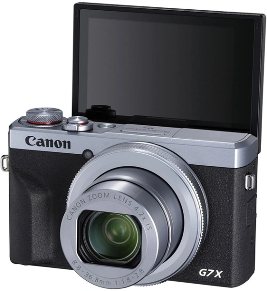 Фотокамера CANON PowerShot G7 X Mark III Silver (20.1Mp, 4.2x, 3', FHD, OIS, SD/SDXC/SDHC, BT/WF) (3638C013) купить по самой низкой цене