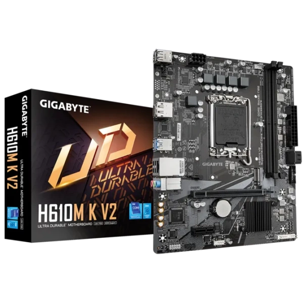 M/B LGA1700: GIGABYTE H610M K V2 (2*DDR5 5600MT/s, 1*PCIEx16+1*PCIEx1, HDMI/DP, M.2, GLan) купить по самой низкой цене