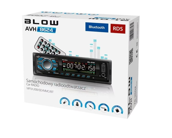 Автомагнитола BLOW AVH-8624 (78-269#) 1 DIN,  FM, 4x50Вт, RDS, USB/mSD, BT, Д/У купить по самой низкой цене
