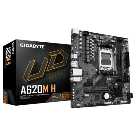 M/B S-AM5: GIGABYTE A620M H (Rev. 2.2) 2*DDR5 6400MT/s, 1*PCIEx16+1*PCIEx1, DP/HDMI, M.2, GLan купить по самой низкой цене