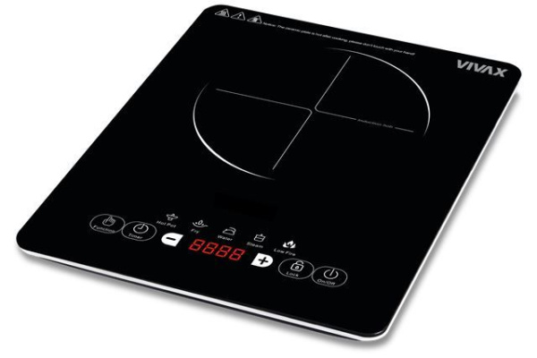 Плита электрическая настольная индук Vivax HPI-1500TP (1500Вт, 1конф, керамика, сенсорн.упр.) чёрн. 0001250785 купить по самой низкой цене