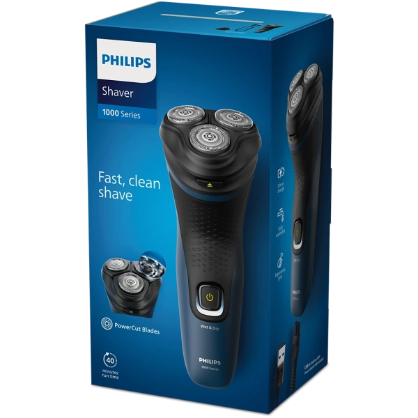 Электробритва Philips S1151/00 (аккум.,3 бритвен.головки, роторная, влажное и сухое бритьё) купить по самой низкой цене
