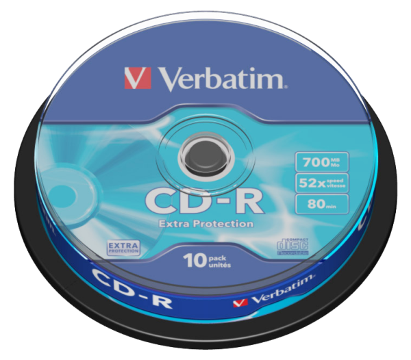 Диск CD-R 700MB VERBATIM, 52X (10шт) EXTRA PROTECTION (43437) Spindle купить по самой низкой цене